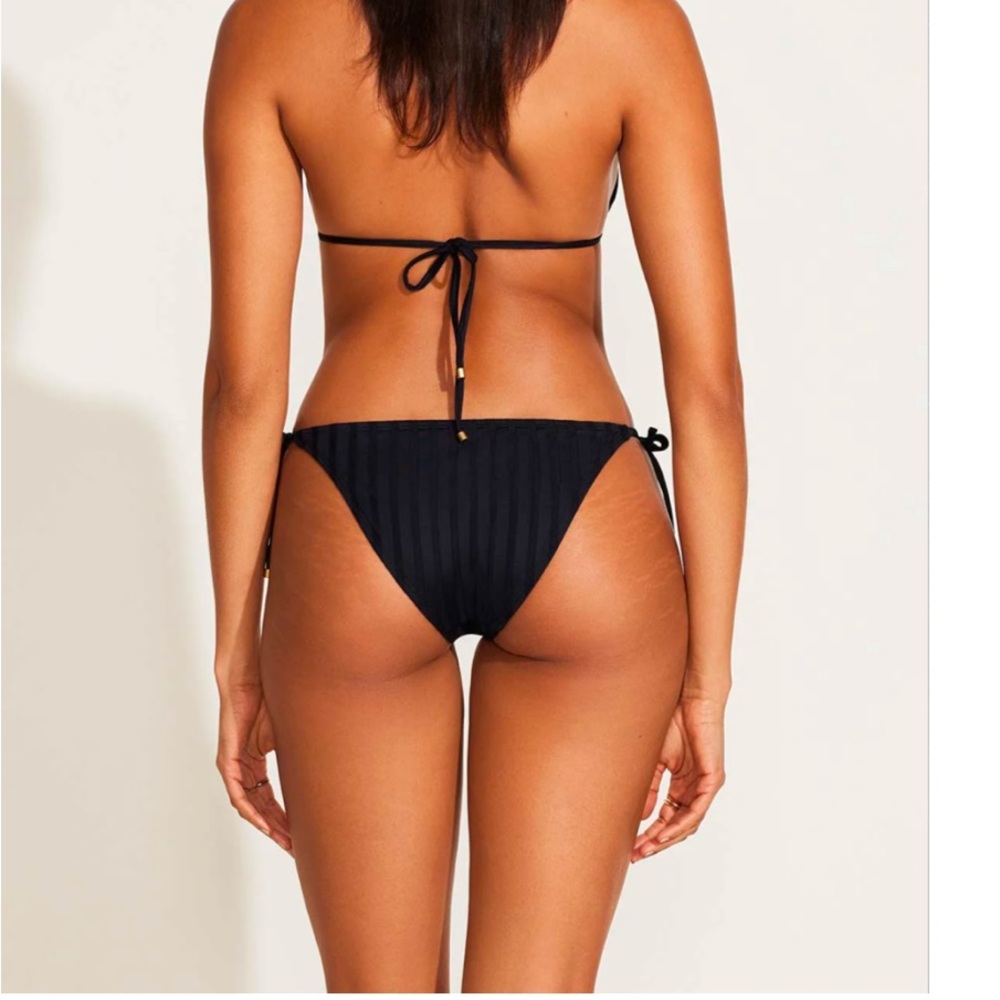 Vitamin A | Elle Adjustable Tie Side Bottom - Black SuperRib - Picture 3 of 6